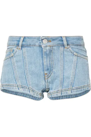 MUGLER Shorts de mezclilla con tiro bajo