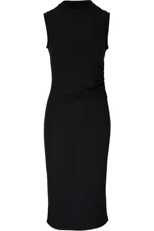 Vince Vestido midi sin mangas con diseño fruncido