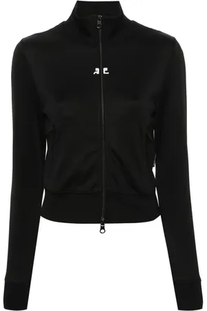 Courrèges Sudadera con parche del logo y cierre