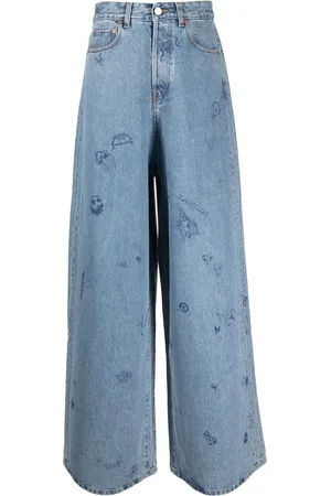 Vetements Jeans anchos con estampado de ilustración