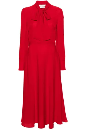VALENTINO GARAVANI Vestido midi de seda con moño