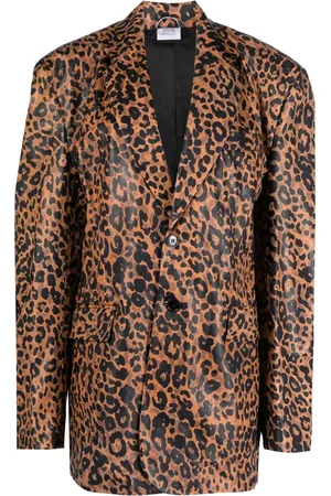 Vetements Blazer con estampado de leopardo