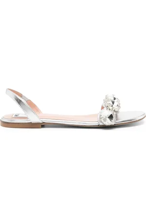 Moschino Sandalias metalizadas con detalles de cristal