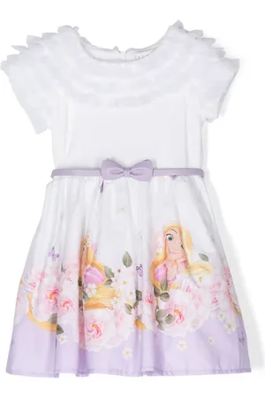 MONNALISA Vestido corto con cinturón y estampado floral