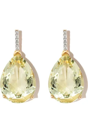 Mateo Aretes en oro amarillo de 14kt con diamantes y amatista