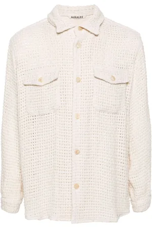 Auralee Camisa de tweed manga larga