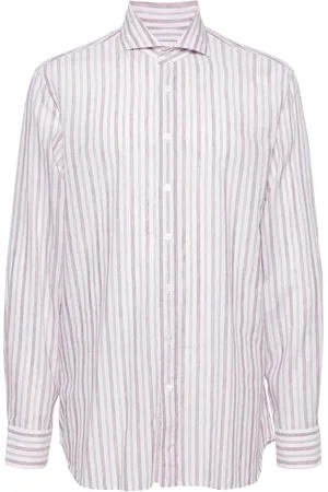 LARDINI Camisa con botones y rayas estampadas