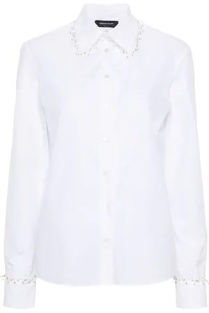 Fabiana Filippi Camisa con ribete de mostacillas