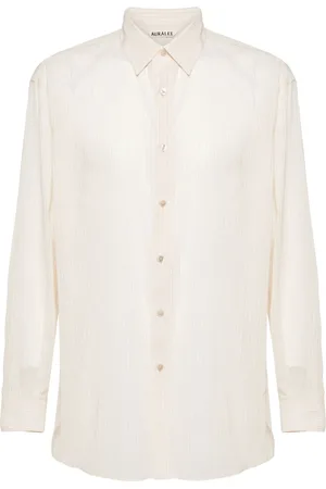 Auralee Camisa con rayas estampadas