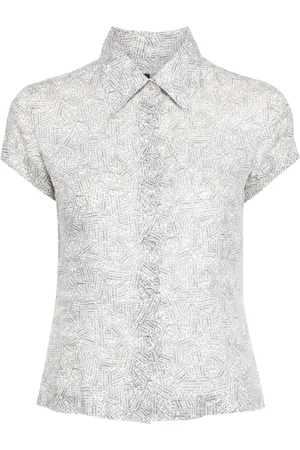 CHANEL Camisa de ramio con estampado Cambon 1999