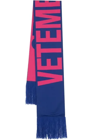 Vetements Bufanda tejida con logo en intarsia y flecos