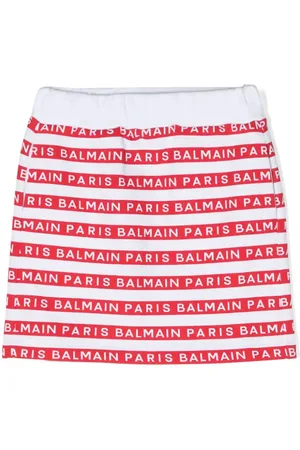 Balmain Falda con logo estampado