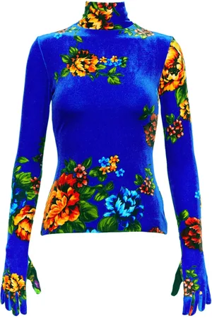 Vetements Top de terciopelo con estampado floral