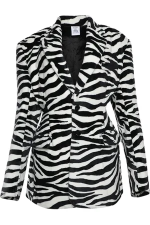 Vetements Blazer con hombros oversize y estampado de cebra