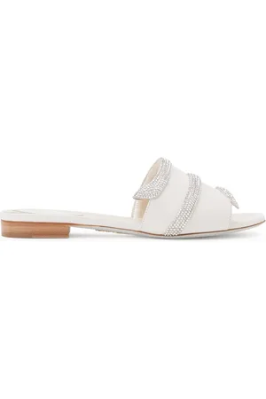 RENE CAOVILLA Mules satinados con detalles de cristal