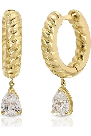Anita Arracadas Zoe pequeñas en oro amarillo de 18kt con diamantes