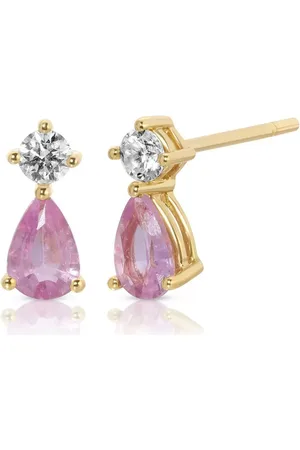 Anita Aretes Violet en oro amarillo de 18kt con diamantes y zafiros