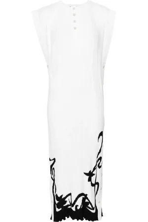 Lanvin Vestido midi con diseño plisado