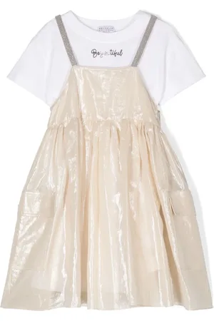 Brunello Cucinelli Vestido estilo playera con capas