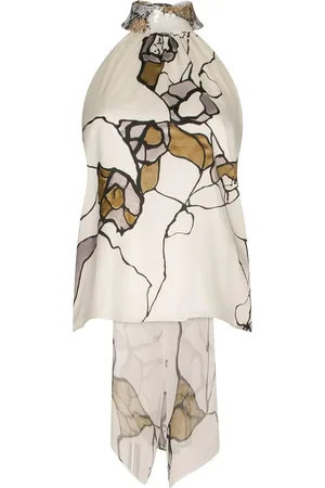 Silvia Tcherassi Blusa de seda Geovanna con estampado gráfico