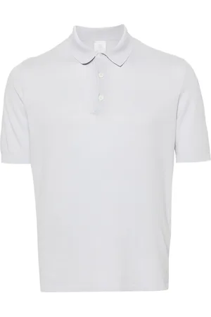 ELEVENTY Playera tipo polo de tejido fino de canalé