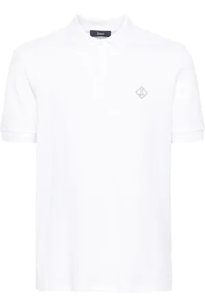 HERNO Playera tipo polo de piqué con logo bordado