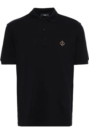 HERNO Playera tipo polo de piqué con logo bordado