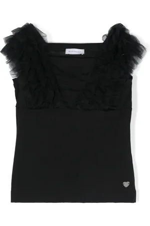 MONNALISA Top con volantes y placa del logo