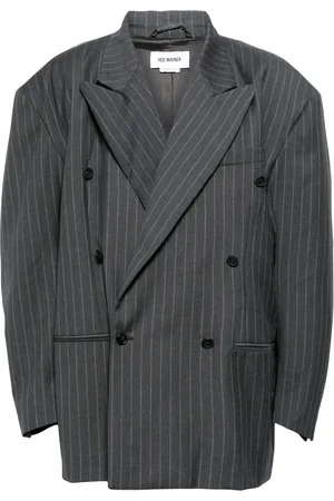 Hed Mayner Blazer con doble botonadura y motivo de rayas
