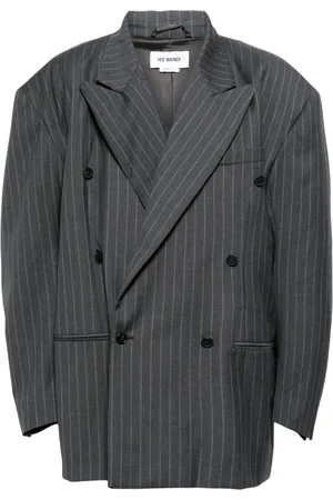 Hed Mayner Blazer con doble botonadura y motivo de rayas