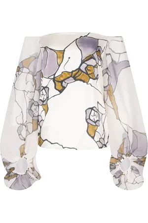 Silvia Tcherassi Blusa de seda Aimar con estampado gráfico