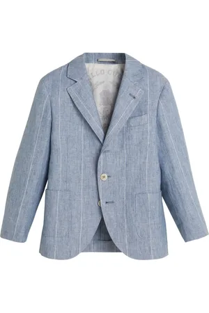 Brunello Cucinelli Blazer con rayas diplomáticas estampadas