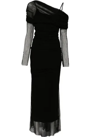 CHRISTOPHER ESBER Vestido midi de tul con hombros descubiertos