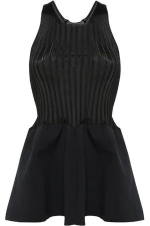 Jil Sander Camiseta tejida de canalé con peplum