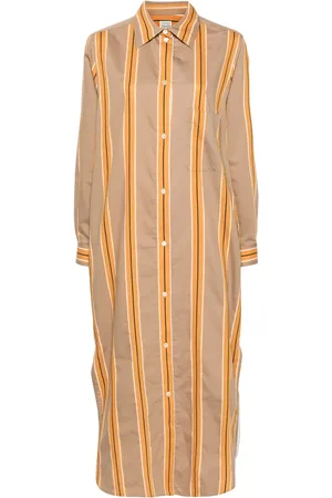 Totême Vestido camisero con rayas en jacquard
