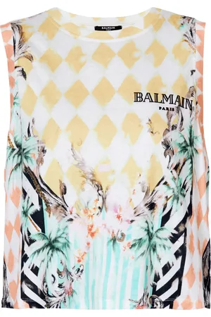 Balmain Top sin mangas con estampado Baroque