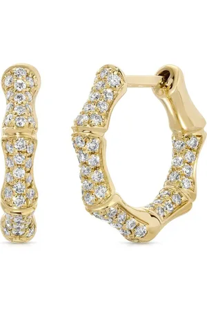 Anita Arracadas Bamboo en oro amarillo de 18kt con diamantes