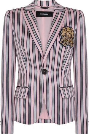Dsquared2 Blazer con parche del logo y rayas estampadas
