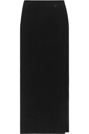 Courrèges Falda tejida de canalé Tube