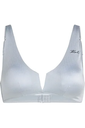 Karl Lagerfeld Top de bikini con acabado metalizado