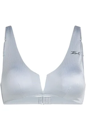 Karl Lagerfeld Top de bikini con acabado metalizado