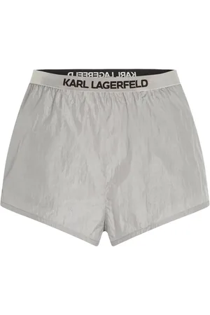 Karl Lagerfeld Shorts de playa con logo en la pretina