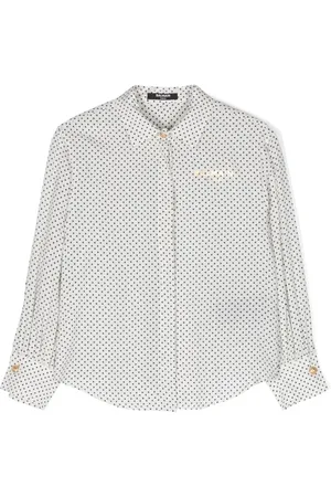Balmain Camisa de crepé con estampado geométrico
