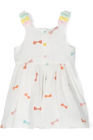 Stella McCartney Vestido corto con moño bordado