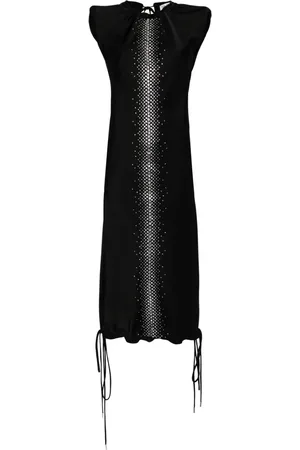 The Attico Vestido midi con detalles de strass