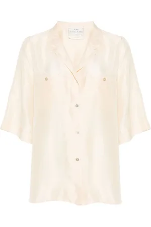 FORTE FORTE Camisa de seda con cuello cubano
