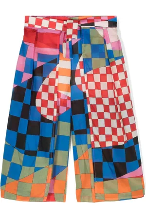 PUCCI Junior Pantalones anchos con estampado geométrico