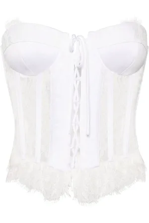 Moschino Top estilo bustier con panel de encaje