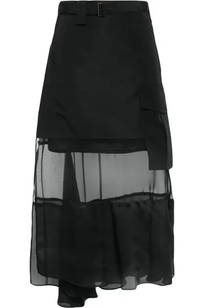 SACAI Falda midi con diseño asimétrico