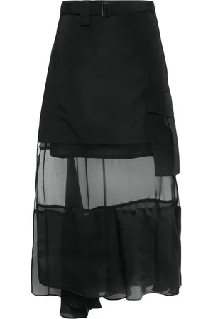 SACAI Falda midi con diseño asimétrico